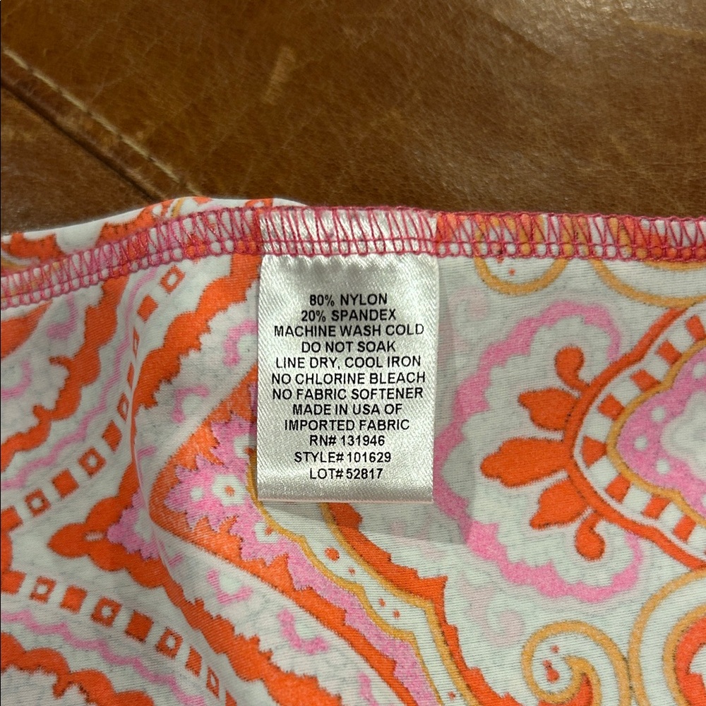 Sleeveless Pink & Orange Printed Shift Dress - Picture 5 of 5